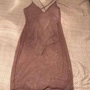 Sheer glittery gold dress